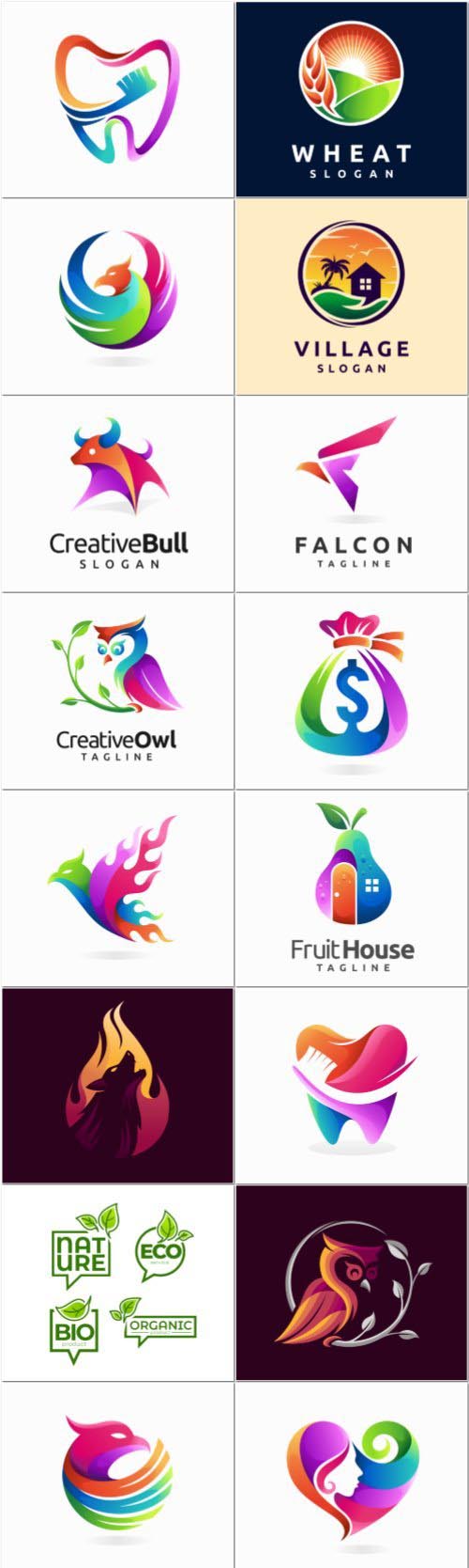 Creative logo design with gradient color concept premium vector