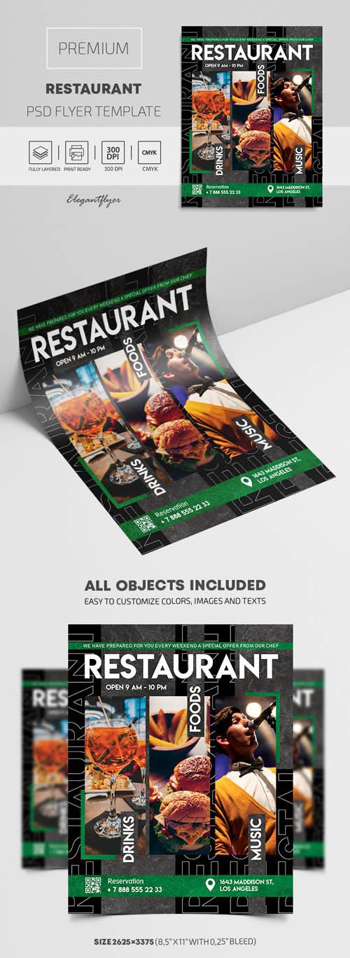 Restaurant Premium PSD Flyer Templatee