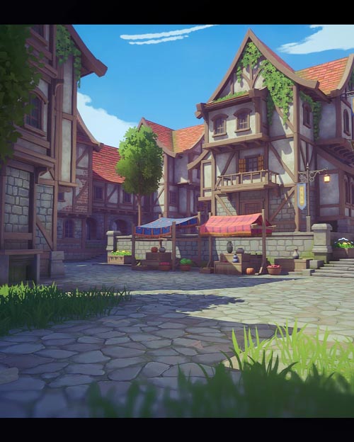 Stylized Medieval Village