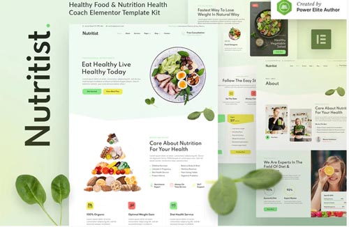 ThemeForest - Nutritist v1.0.0 - Healthy Food & Nutrition Coach Elementor Template Kit - 33959599