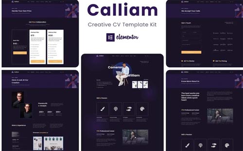ThemeForest - Calliam v1.0.1 - Creative CV Elementor Template Kit - 33938733