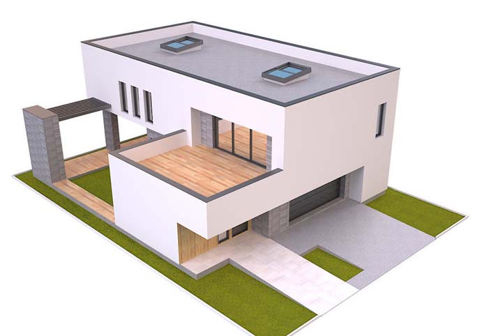 Modern House 3 Free low-poly