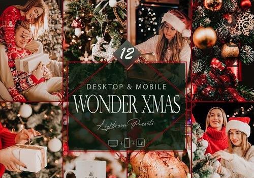 12 Wonder Xmas Lightroom Presets, Christmas Mobile Preset, Moody Desktop LR Filter - 1087894173