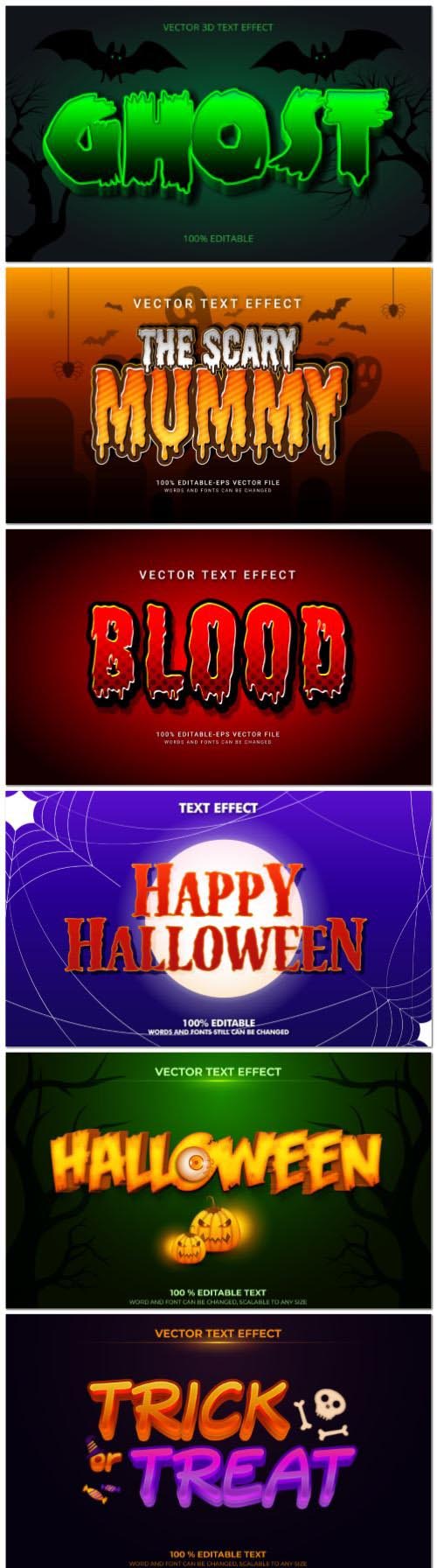 Set 3d editable text style effect vector vol 156