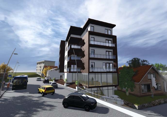 Modern commercial appartment building
