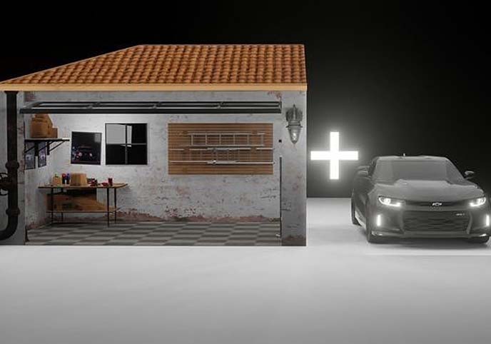 GARAGE WITH A RIGGED CAR