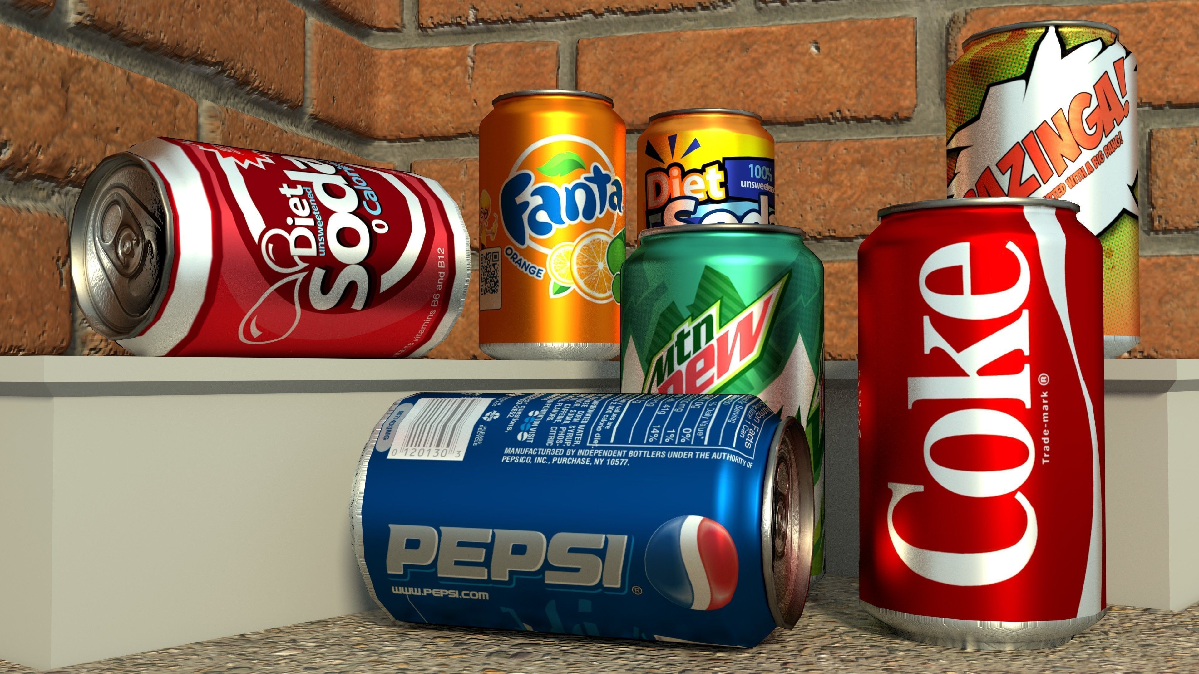 Low-poly Soda Drink Cans