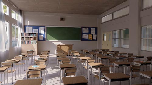 Artstation - 3D Classroom Environment Creation in Blender