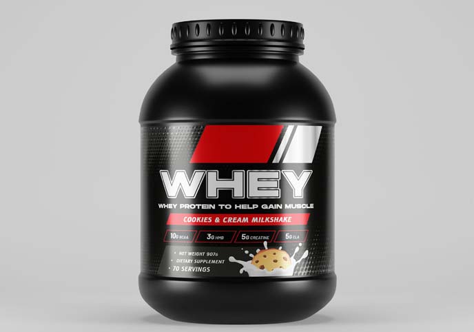 Protein Powder Whey Supplement Bottle