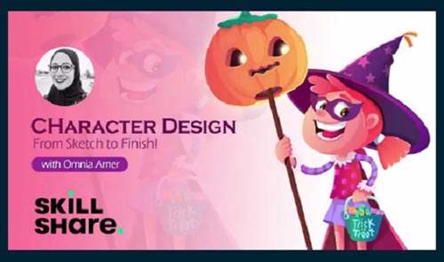 Skillshare - Create a Halloween Cartoon Scene from Scratch ! with Adobe illustrator