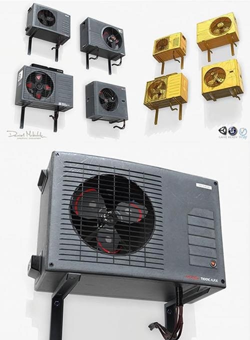 Sci-fi Airconditiong PBR Low Poly 3d Model