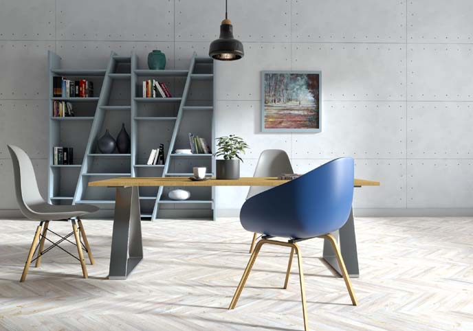 Scandinavian living room-office
