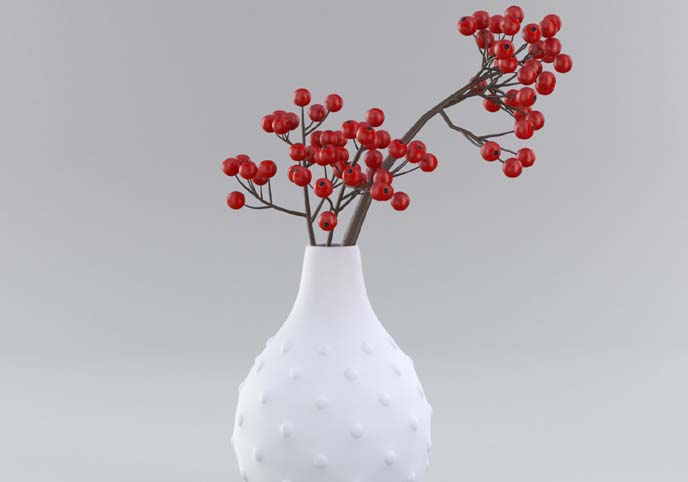 Vase with berries