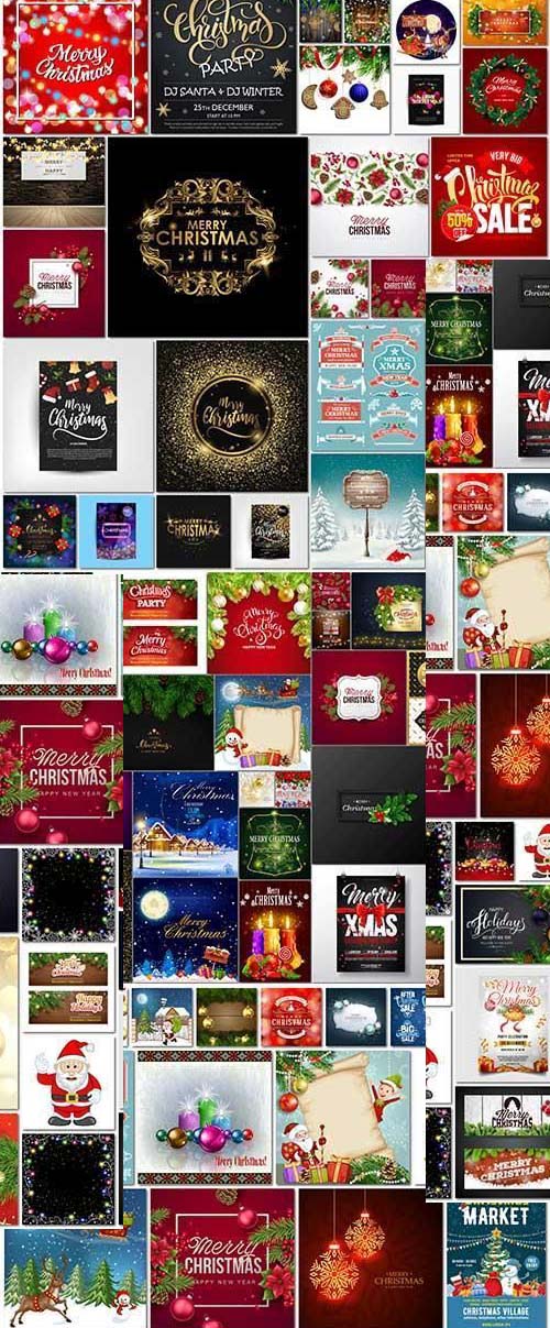 100 Bundle Christmas and New Year vector vol 3
