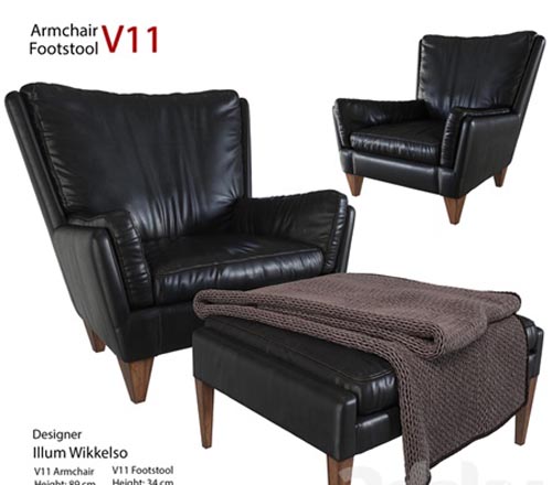 Armchair Footstool V11 Illum Wikkelso
