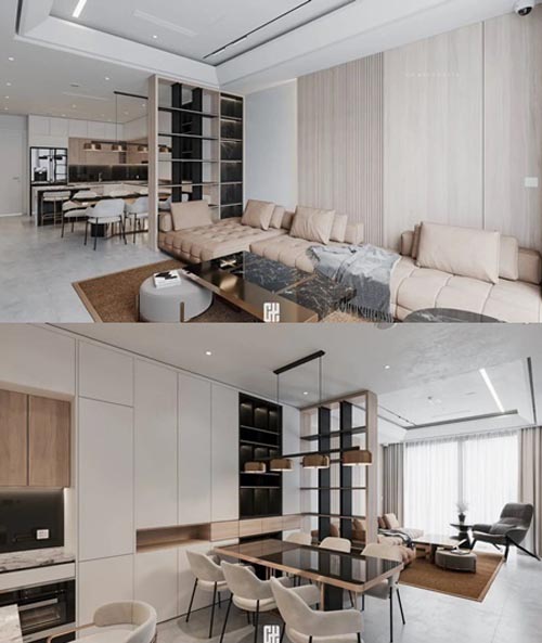 Living Room - Kitchen by Tran Tien Viet