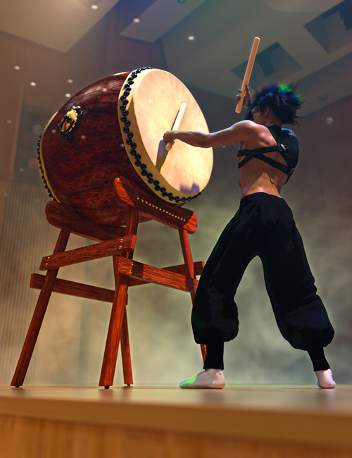 SBibb Taiko Props and Poses for Genesis 8 and 8.1