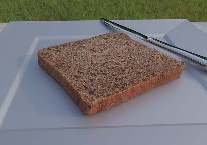 Toast bread single piece