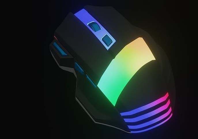 3d gaming mouse with RGB lights