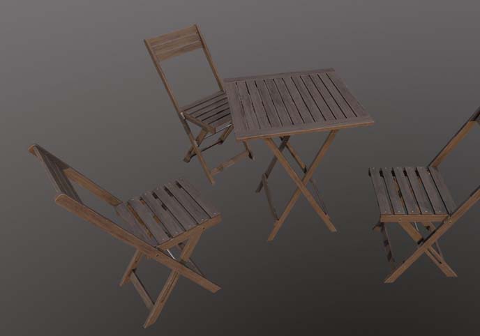 Furniture for a summer cafe