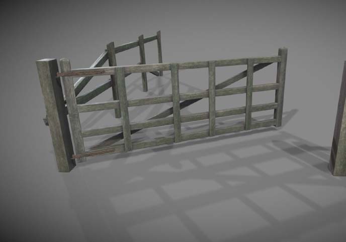 Low poly modular old wooden fence