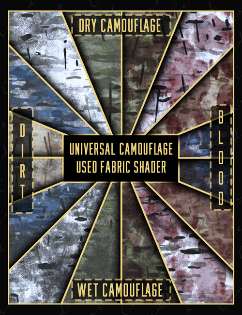 Universal Camouflage Wet and Dry Used Fabric Shaders