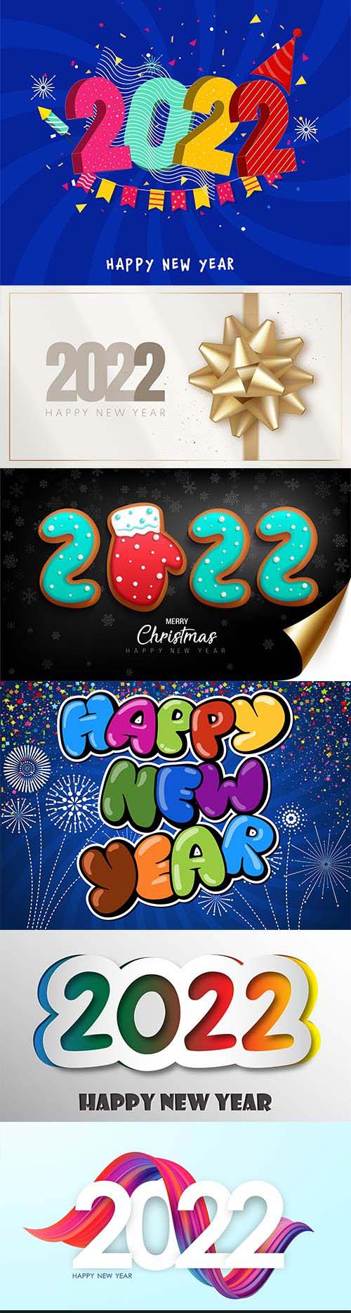 Happy 2022 Christmas lettering vector illustration