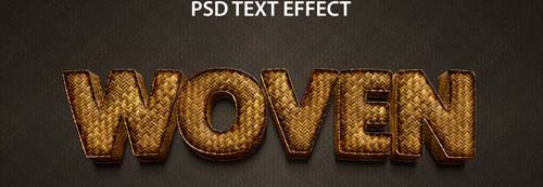 Editable text effect 3d woven premium psd