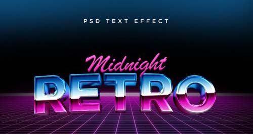 3d style retro text effect premium psd