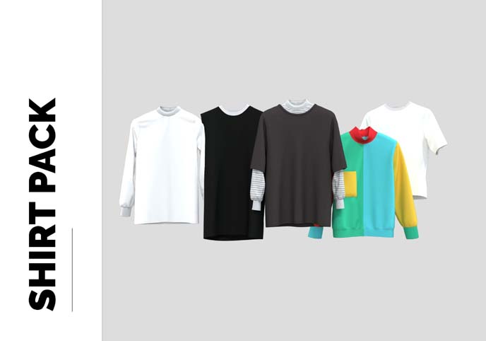 Oversized Male Base Shirt Pack Marvelous Designer