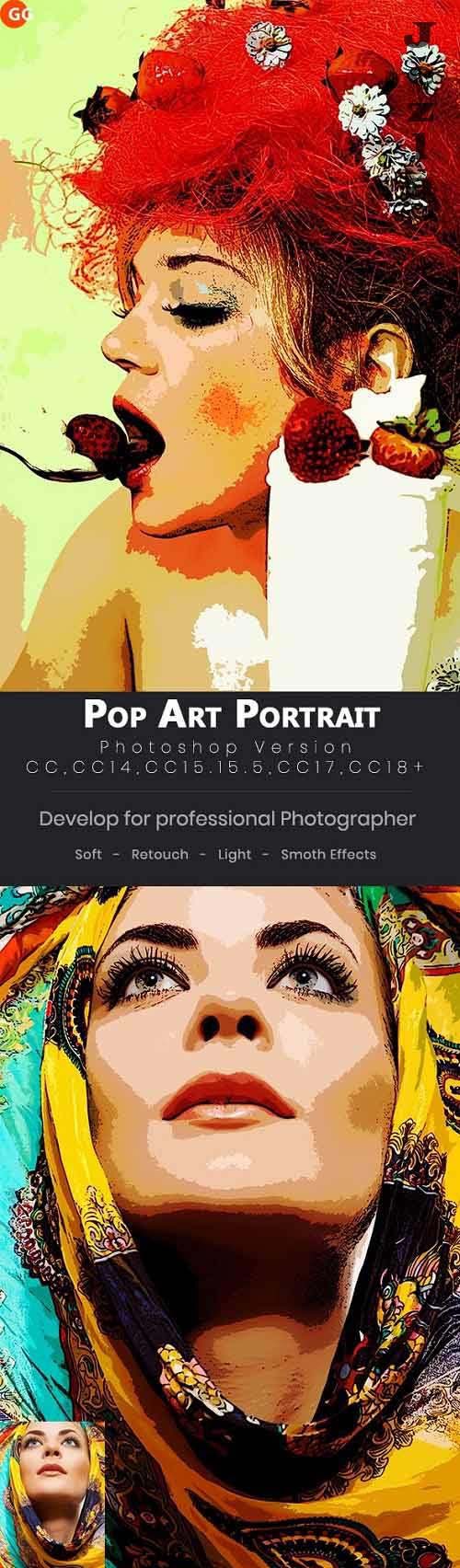 10 Pop Art Portraits Photoshop Action - 22042646
