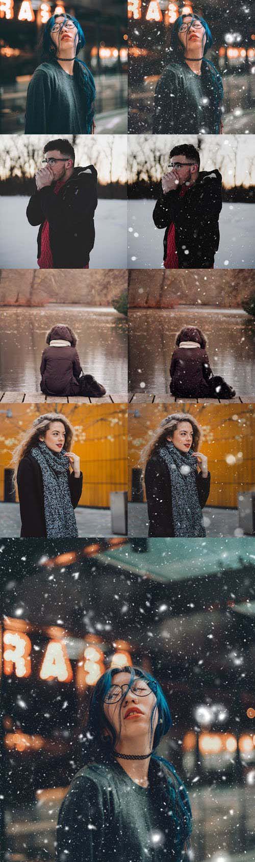 Cool Realistic Falling Snow Effect for Photoshop Vol.2 + Tutorial