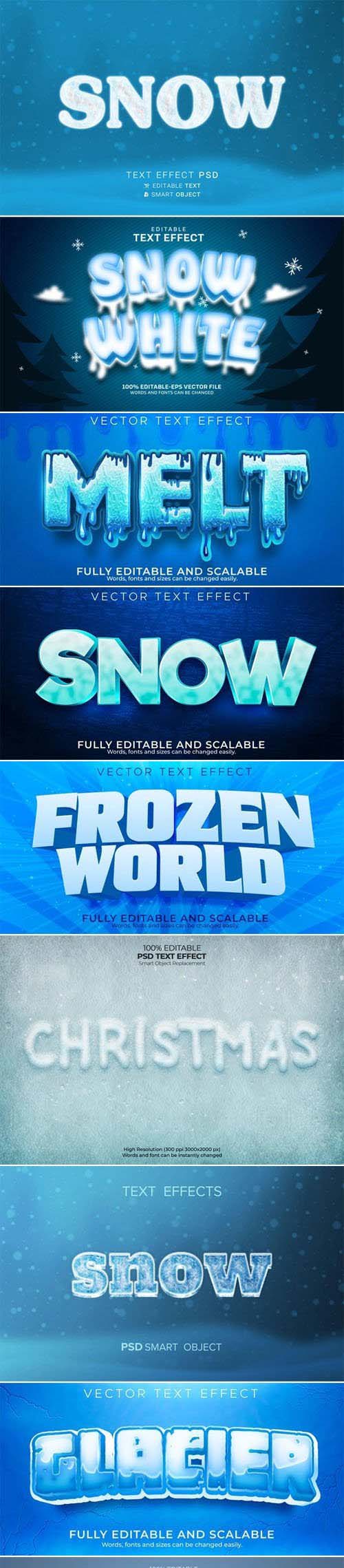 10 Snowy and Frozen Text Effects for Photoshop and Illustrator