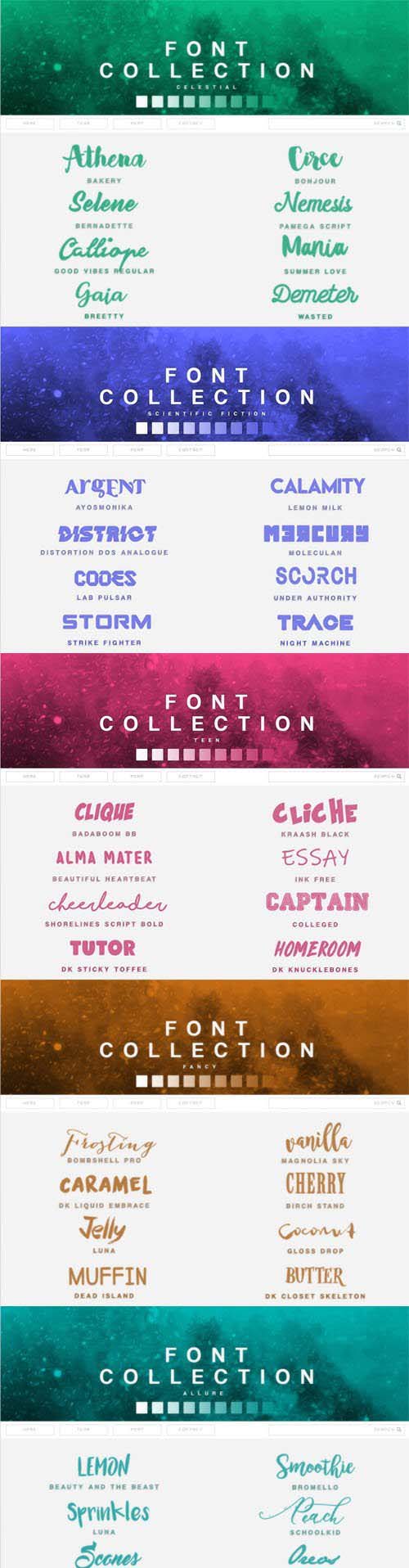 Beautiful Fonts Collection - 40 Fonts
