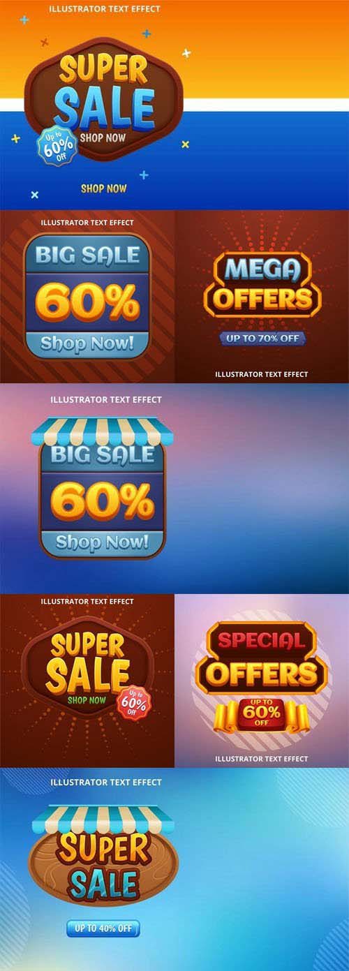 Best Sales Banners & Text Effects Vector Templates
