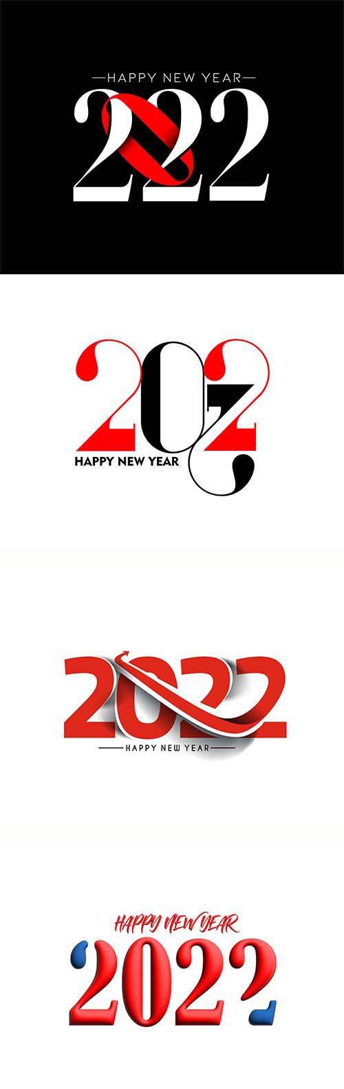 Happy new year 2022 text typography design vector illustration