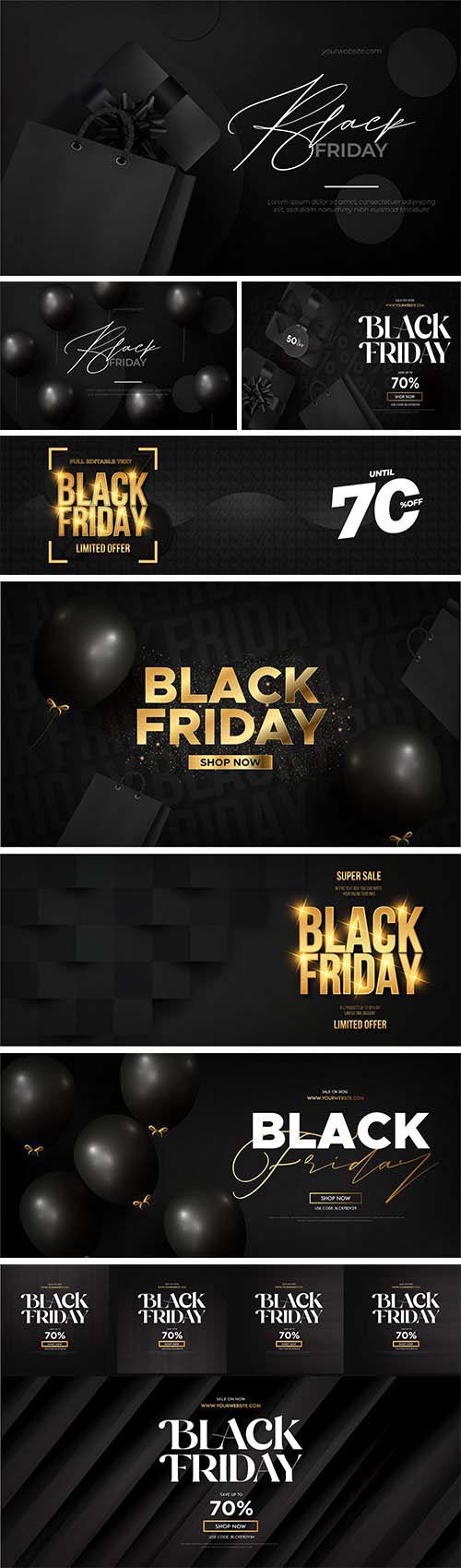 Black friday super sale with realistic shopping vector elemens