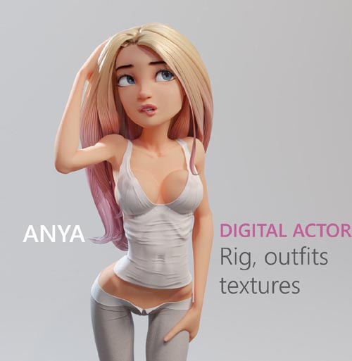 Anya Stylized Digital Actor 3D model