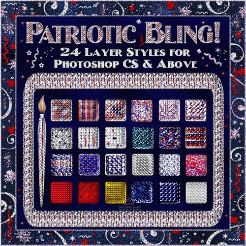 Bling! Patriotic Layer Styles for Photoshop CS and Up