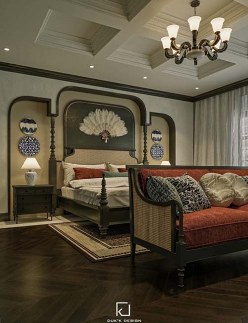 Indochine Bedroom Interior by Dat Nguyen