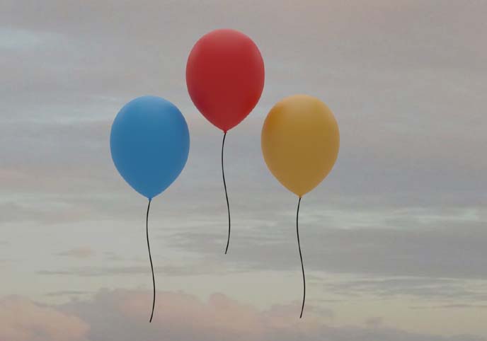 Red blue yellow balloons