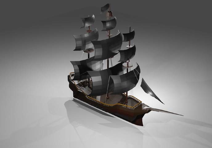 Low poly pirate ship