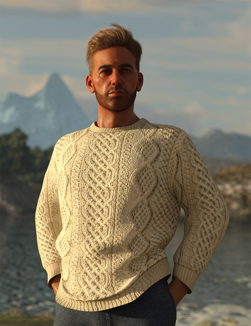 dForce Aran Sweater Outfit for Genesis 8 Males