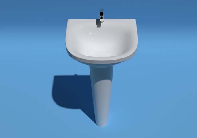 Bathroom sink with pedastal and lever tap