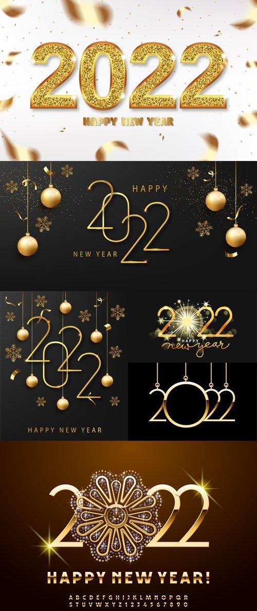 Happy New Year 2022 Backgrounds Collection Vol.5 - 10+ Vector Templates