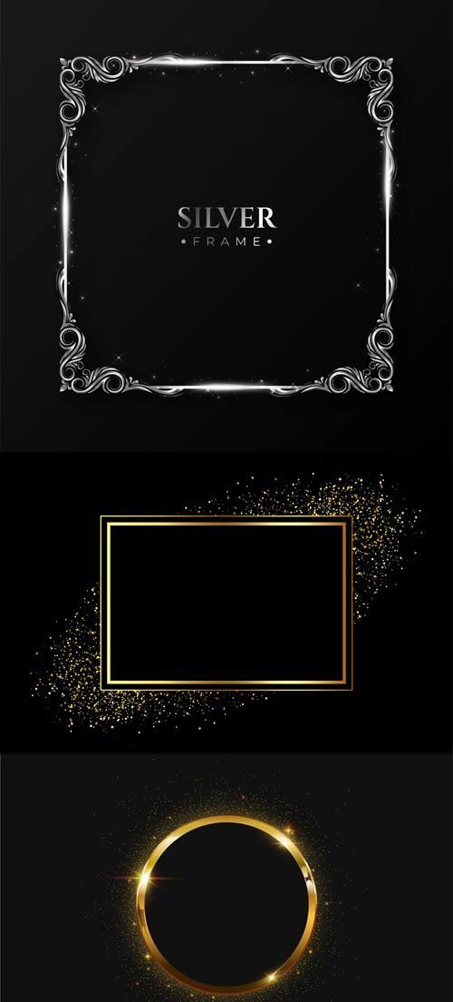 Realistic Golden & Silver Frames - 10+ Vector Templates