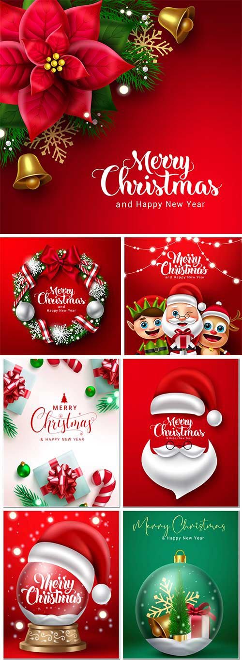 Merry christmas greeting vector background