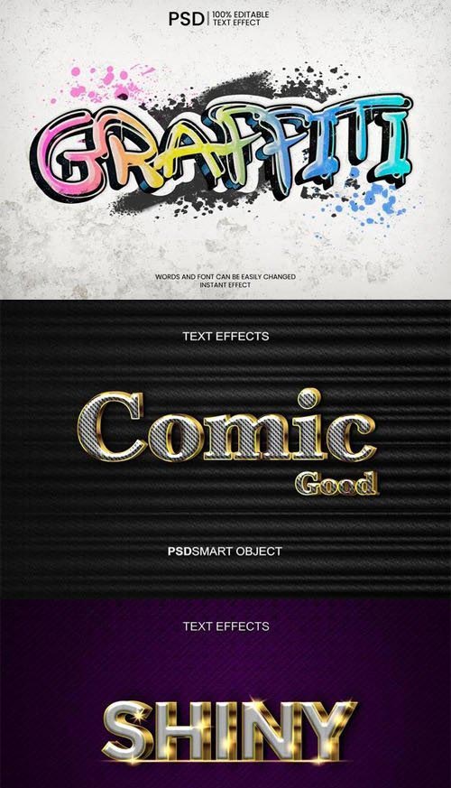 Realistic & Creative Text Effects Collection - 10+ PSD Templates