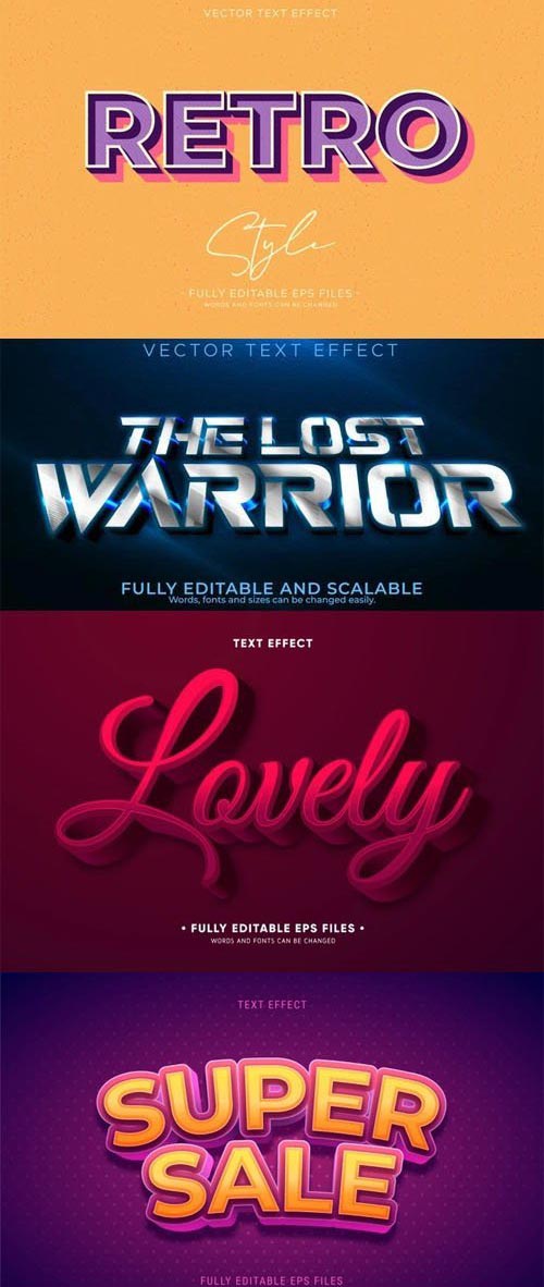 Realistic & Creative Text Effects Collection - 10 Vector Templates