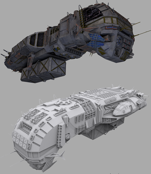 Morena smuggler ship Low-poly 3D model